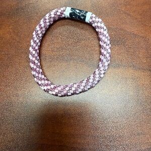 Elegant Pink Lily and Laura Beaded Bracelet. Handcrafted in Nepal. #lilyandlaura